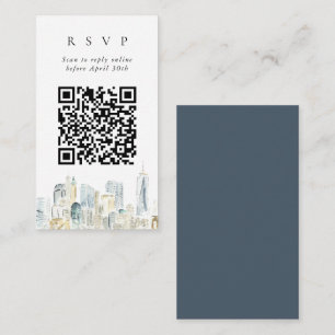 Carte D'accompagnement QR Code en ligne New York City Skyline Website RSV