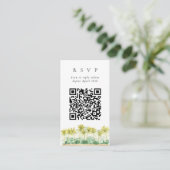 Carte D'accompagnement QR Code en ligne Palm Trees de plage site Web RSVP (Debout devant)