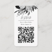 Carte D'accompagnement QR Code en ligne Photo Black Floral Site Web (Devant)