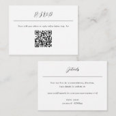 Carte D'accompagnement QR Code En Ligne Rsvp (Devant / Derrière)