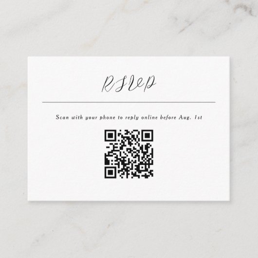 Carte D'accompagnement QR Code En Ligne Rsvp (Devant)