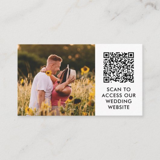 Carte D'accompagnement QR Code et Mariage photo personnalisé Détails du s (Devant)