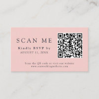QR Code et site Mariage Blush rose et bleu marine