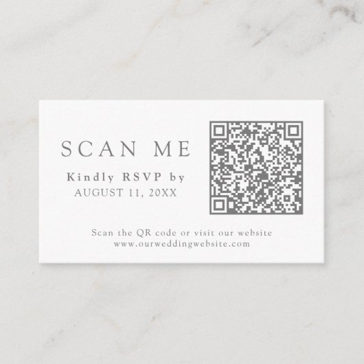 Carte D'accompagnement QR Code et site Mariage Fleurs de jardin RSVP (Devant)