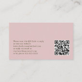 Carte D'accompagnement QR Code et site web Mariage Blush Pink RSVP (Dos)