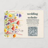Carte D'accompagnement qr code Fleur sauvage Mariage Boho Country Floral (Devant)