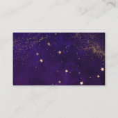 Carte D'accompagnement Qr Code foncé violet magique Mariage or RVSP (Dos)