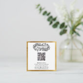 Carte D'accompagnement QR Code Gold Black White Party Événement RSVP (Debout devant)