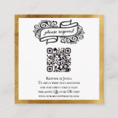 Carte D'accompagnement QR Code Gold Black White Party Événement RSVP (Devant)