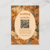 Carte D'accompagnement qr code Gold Floral Art Nouveau Mariage (Devant)