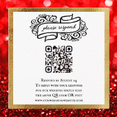 Carte D'accompagnement QR Code Gold Noir Noir Noir Noir Mariage RSVP