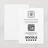 Carte D'accompagnement QR Code Google Avis | Lien de retour d'information (Devant / Derrière)