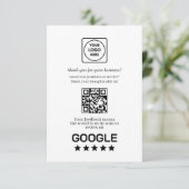 Carte D'accompagnement QR Code Google Avis | Lien de retour d'information (Debout devant)
