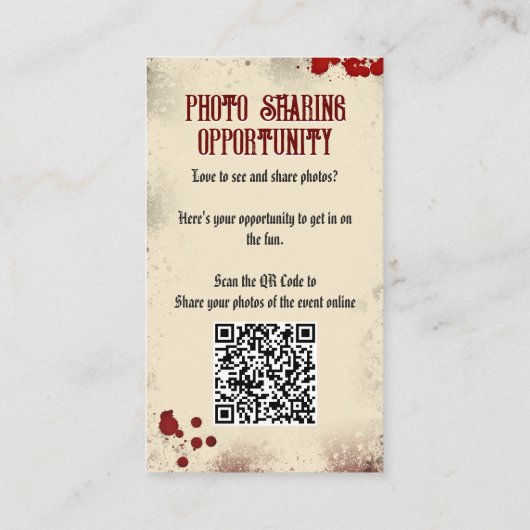 Carte D'accompagnement QR Code Halloween Photos Site web Romantic Dracula (Dos)