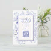 Carte D'accompagnement QR Code Lilac Lavender Détails du Mariage Floral (Debout devant)
