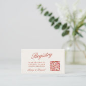 Carte D'accompagnement QR Code Mariage Registre Ivory (Debout devant)