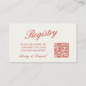 Carte D'accompagnement QR Code Mariage Registre Ivory (Devant)