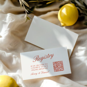 Carte D'accompagnement QR Code Mariage Registre Ivory