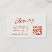 Carte D'accompagnement QR Code Mariage Registre Ivory (Devant)