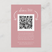 Carte D'accompagnement QR code mariage site Web monogramme rose analyse r (Dos)