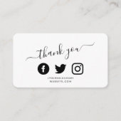 Carte D'accompagnement QR code merci escompte médias sociaux (Devant)