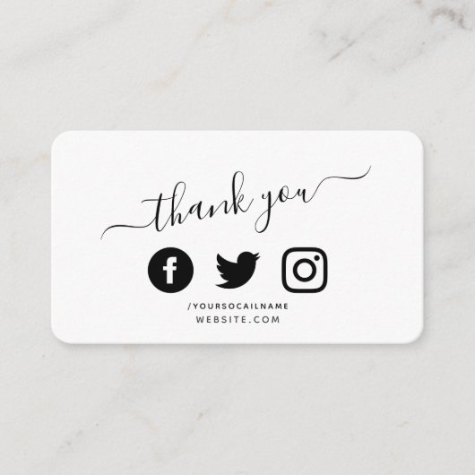 Carte D'accompagnement QR code merci escompte médias sociaux (Devant)