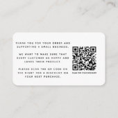 Carte D'accompagnement QR code merci escompte médias sociaux (Dos)