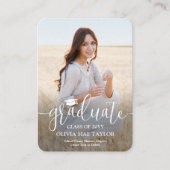 Carte D'accompagnement QR Code Mini Graduation Photo Moderne en blanc Scr (Devant)