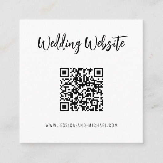 Carte D'accompagnement 💍 QR code Minimalist Elegant site de mariage (Devant)
