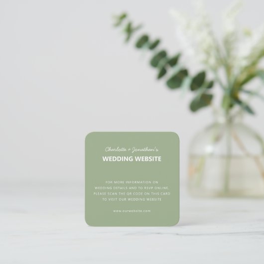 Carte D'accompagnement QR Code Modern Simple Mariage de automne Website (Debout devant)