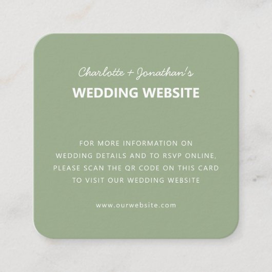 Carte D'accompagnement QR Code Modern Simple Mariage de automne Website (Devant)