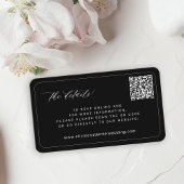 Carte D'accompagnement QR CODE moderne noir mariage détails du site web