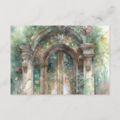 Carte D'accompagnement QR Code Monogramme Terme vert intemporel RSVP en l (Dos)