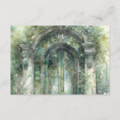 Carte D'accompagnement QR Code Monogramme vert teintes intemporelles RSVP (Dos)