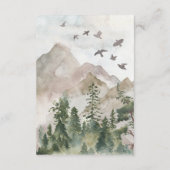 Carte D'accompagnement QR Code Mountain Forest Détails du Mariage rustiqu (Dos)