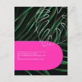 Carte D'accompagnement QR Code Neon Arches Monogramme Mariage tropical (Dos)