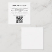 Carte D'accompagnement QR Code noir blanc Mariage moderne détails minimes (Devant / Derrière)
