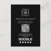 Carte D'accompagnement QR Code Noir | Lien de notation et d'avis Google (Devant)