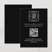 Carte D'accompagnement QR code noir | Lien de retour d'information et d'a (Devant / Derrière)