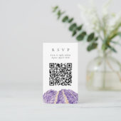 Carte D'accompagnement QR Code Online Lavender Fields Website RSVP (Debout devant)