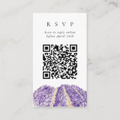 Carte D'accompagnement QR Code Online Lavender Fields Website RSVP (Devant)