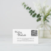 Carte D'accompagnement QR code online RSVP classic script website wedding (Debout devant)
