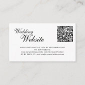 Carte D'accompagnement QR code online RSVP classic script website wedding (Devant)