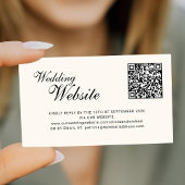 Carte D'accompagnement QR code online RSVP classic script website wedding
