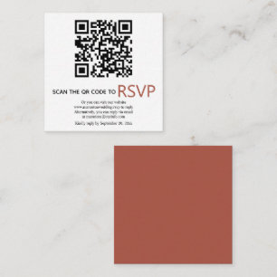 Carte D'accompagnement QR code online RSVP modern terracotta fall wedding