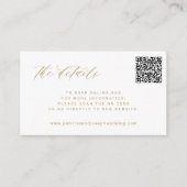 Carte D'accompagnement QR CODE or élégance mariage détails du site Web (Devant)