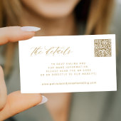 Carte D'accompagnement QR CODE or élégance mariage détails du site Web