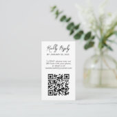 Carte D'accompagnement QR Code photo minimale en ligne RSVP (Debout devant)