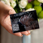 Carte D'accompagnement QR code photo script moderne mariage rsvp détails