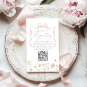 Carte D'accompagnement QR code Registry Whimsical Bow wildflowers